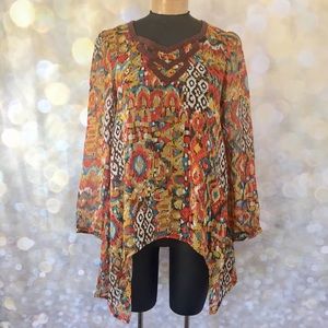 Wrangler Romantic Semi Sheer Top with Lace Detail